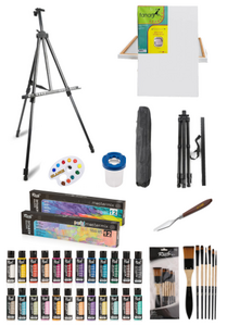 GLANCE - Rich Mastermix Akrilik Boya 12'li Canlı-Pastel 60 CC - 50X70 Tuval-Portatif Metal Şövale Seti GLANCE - Rich Mastermix Akrilik Boya 12'li Canlı-Pastel 60 CC - 50X70 Tuval-Portatif Metal Şövale Seti