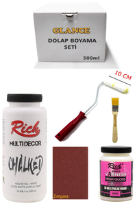 GLANCE - Rich Multi Decor Chalked Beyaz 500 Ml Dolap Boyama Seti Mobilya Boyama Seti Parlak GLANCE - Rich Multi Decor Chalked Beyaz 500 Ml Dolap Boyama Seti Mobilya Boyama Seti Parlak