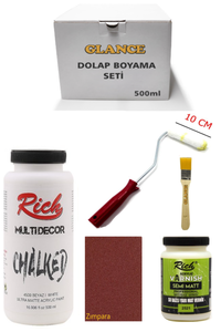 GLANCE - Rich Multi Decor Chalked Beyaz 500 Ml Dolap Boyama Seti Mobilya Boyama Seti Yarı Mat GLANCE - Rich Multi Decor Chalked Beyaz 500 Ml Dolap Boyama Seti Mobilya Boyama Seti Yarı Mat