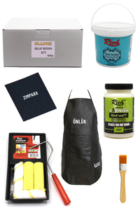 GLANCE - Rich Multi Surface Antik Beyaz 1000 Gr Dolap Boyama Seti Mobilya Boyama Seti Yarı Mat Önlük GLANCE - Rich Multi Surface Antik Beyaz 1000 Gr Dolap Boyama Seti Mobilya Boyama Seti Yarı Mat Önlük