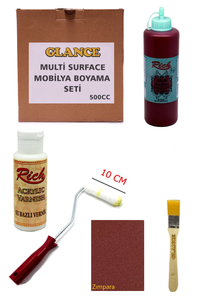 GLANCE - Rich Multi Surface Bordo 500 CC Mobilya Boyama Seti GLANCE - Rich Multi Surface Bordo 500 CC Mobilya Boyama Seti