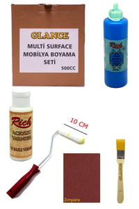 GLANCE - Rich Multi Surface Mavi 500 CC Mobilya Boyama Seti GLANCE - Rich Multi Surface Mavi 500 CC Mobilya Boyama Seti