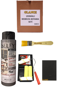 GLANCE - Rich Selfy Decor 500 CC Royal Gri Kendinden Vernikli Mobilya Boyama Seti GLANCE - Rich Selfy Decor 500 CC Royal Gri Kendinden Vernikli Mobilya Boyama Seti