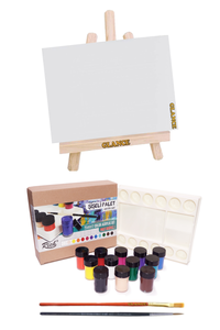 GLANCE - Rich Şişeli Palet 25 ml x 12'li Akrilik + Masaüstü Şövale + 25x35 Tuval Set GLANCE - Rich Şişeli Palet 25 ml x 12'li Akrilik + Masaüstü Şövale + 25x35 Tuval Set