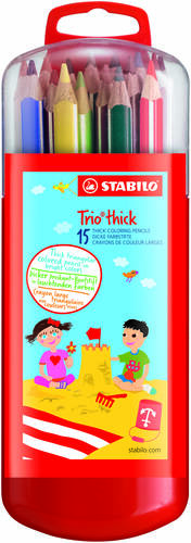 Stabilo Trio Thick Üçgen Kalın Kuru Boya 15 Renk Set Zebrui Kutu - 1