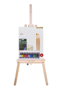 GLANCE - Südor Monalisa 12x12 ML Ekonomik Yağlı Boya Ayaklı Şövale Başlangıç Seti 25x35 2'Lİ Tuval