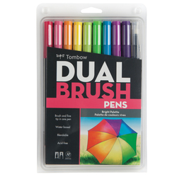 Tombow AB-T Dual Brush Pen Grafik Kalem Seti Bright (Parlak Renkler) 10 renk - Thumbnail