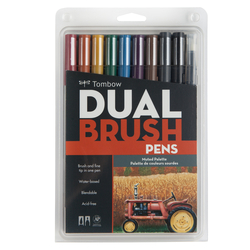 Tombow AB-T Dual Brush Pen Grafik Kalem Seti Muted (Yumuşak Renkler) 10 renk - Thumbnail