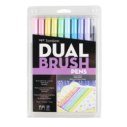 Tombow AB-T Dual Brush Pen Grafik Kalem Seti Pastel (Pastel Renkler) 10 renk - 1