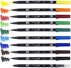 Tombow AB-T Dual Brush Pen Grafik Kalem Seti Primary (Ana Renkler) 10 renk - 2