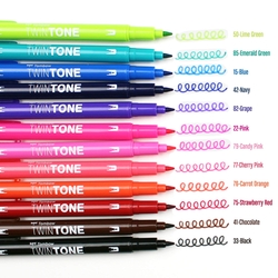 Tombow Twin Tone Dual Tip Grafik Kalem Seti Brights(Parlak Renkler) 12 Renk - Thumbnail