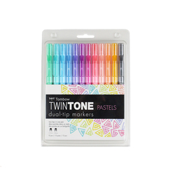 Tombow Twin Tone Dual Grafik Kalem Seti Pastels (Pastel Renkler) 12 Renk - 1