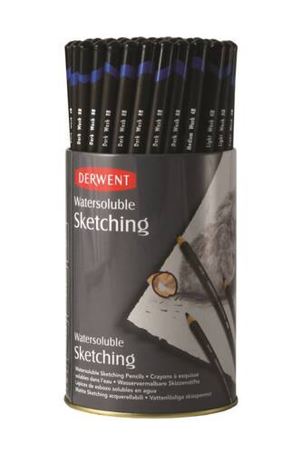 Watersoluble Sketching Pencil Suda Çözünebilen Eskiz Kalemi 72`li Kap (HB-4B-8B Karışık) - 1
