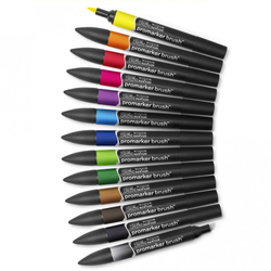 Winsor&Newton Brush Marker Güçlü Tonlar Seti (12 renk) - Thumbnail