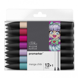 Winsor Newton Promarker Manga Chibi Seti 2 12 renk+karıştırıcı - Thumbnail