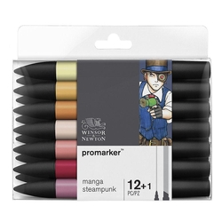 Winsor Newton Promarker Manga Steampunk Seti 2 12 renk+karıştırıcı - Thumbnail