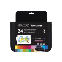Winsor Newton Promarker Sanat ve İllüstrasyon Çantalı Set 24 renk - Thumbnail