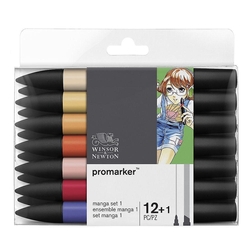 WN Promarker Genişletilmiş Manga Seti 1 12 renk+karıştırıcı - Thumbnail